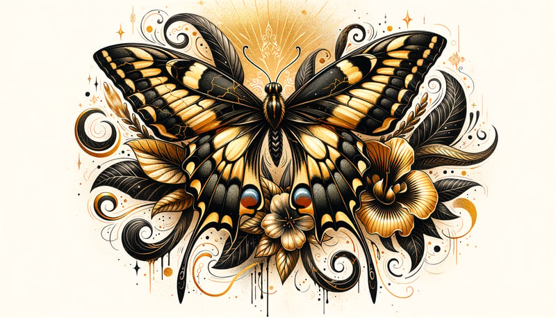 Swallowtail Butterfly Fine-Art Tattoo