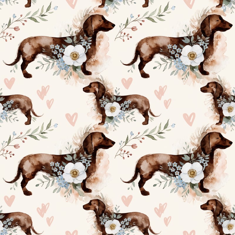 Watercolor Dog Memorial Repeat Pattern