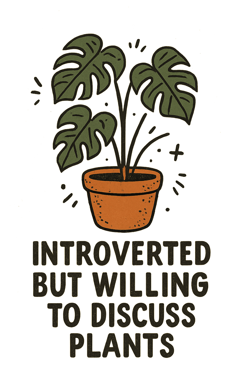 Introverted Discussing Plants Graphic