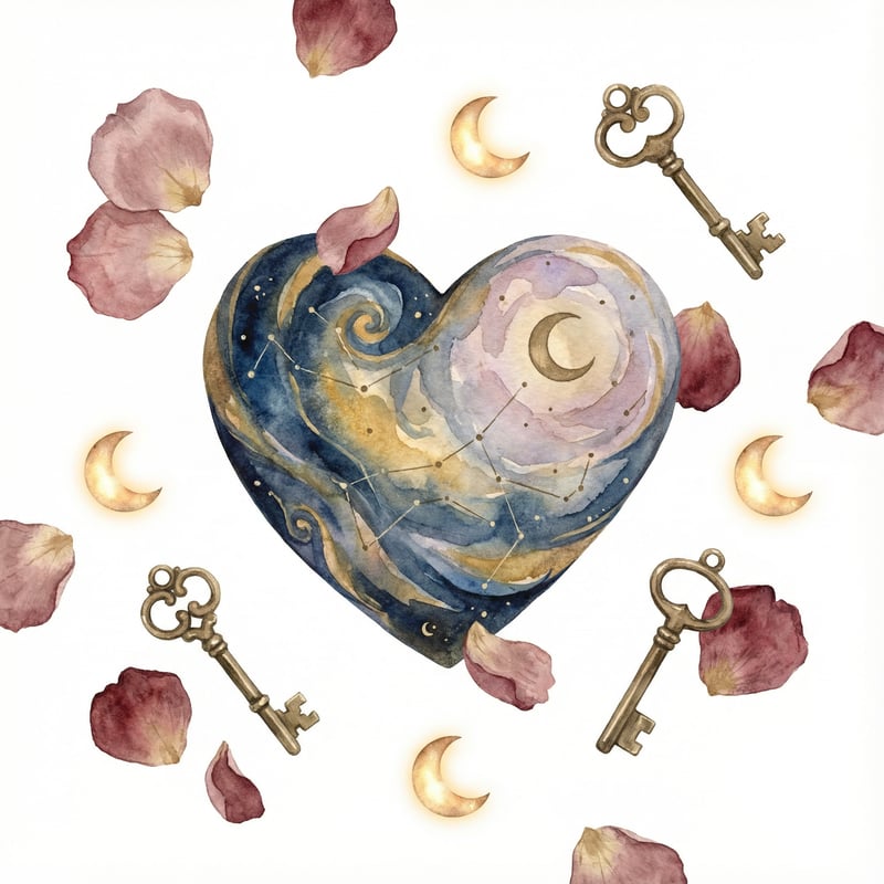 Celestial Heart with Vintage Valentine Elements