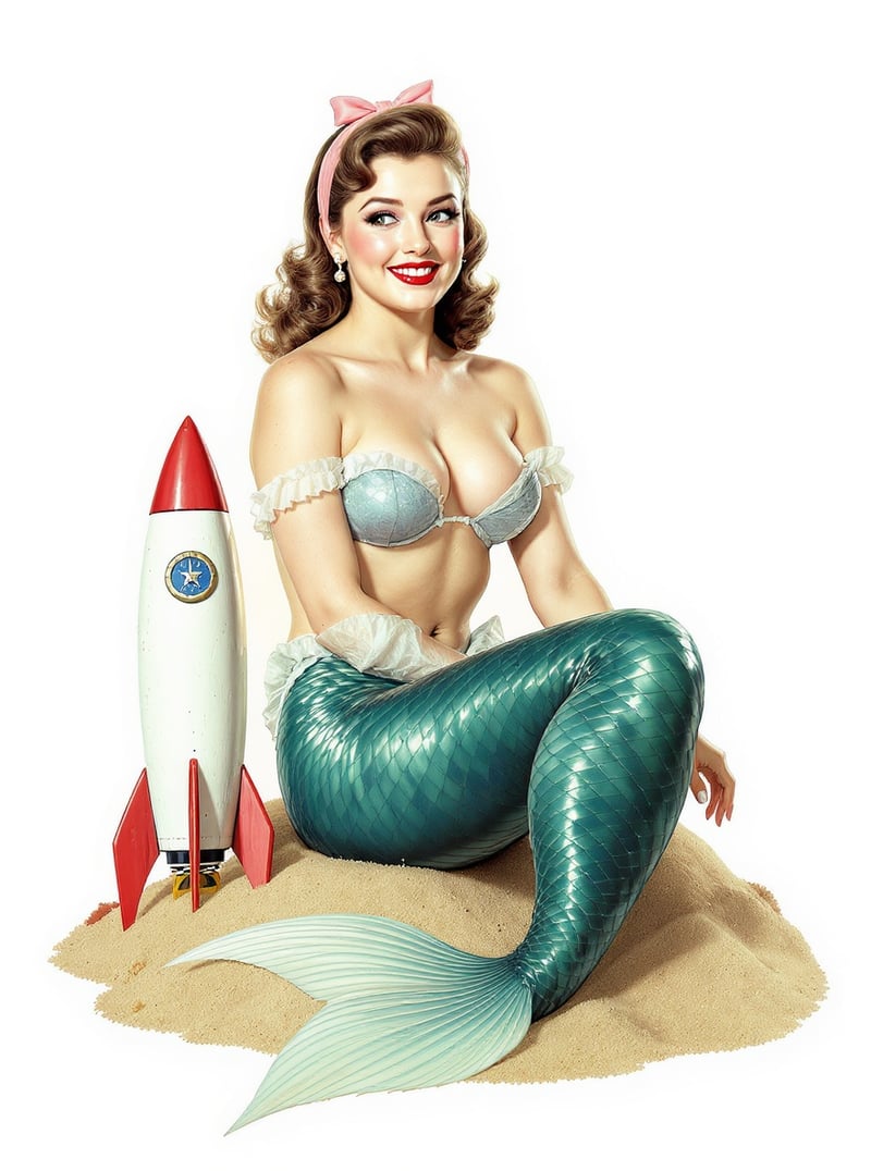 1950s Wholesome Mermaid Pinup