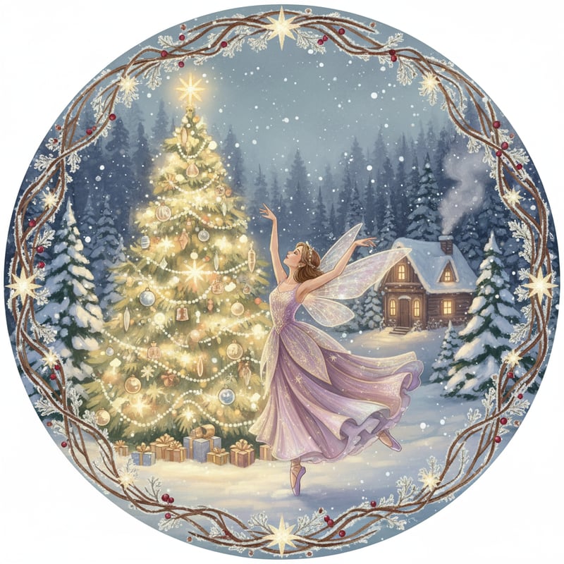 Sugar Plum Fairy Ornament Illustration