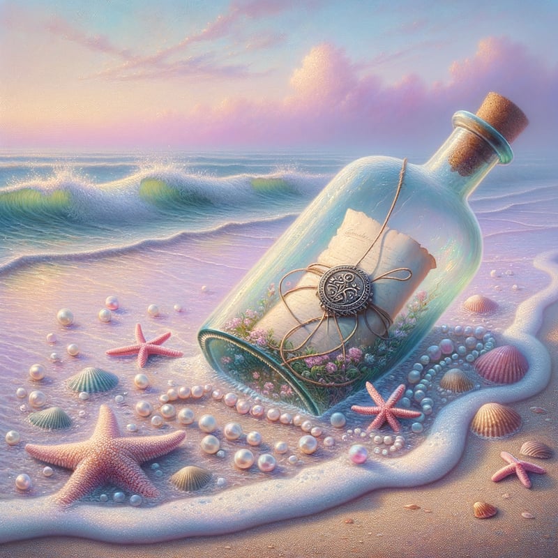 Enchanted Shoreline with Message Bottle