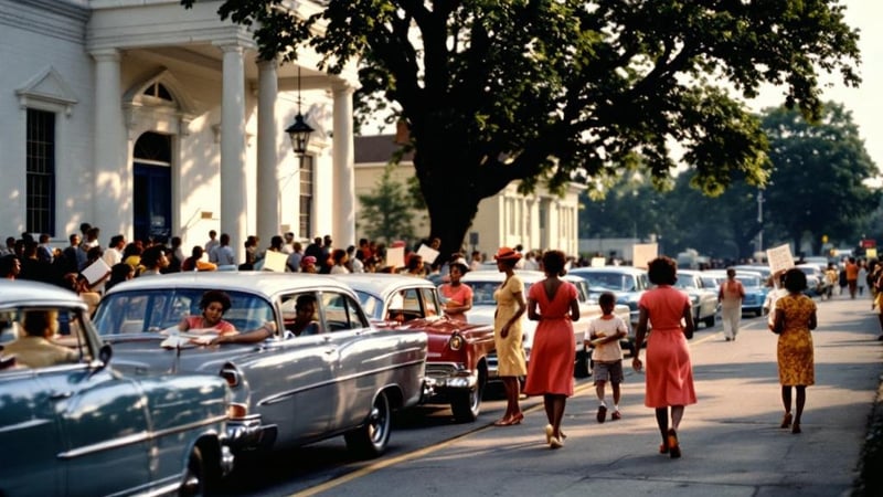 Rosa Parks Bus Boycott Supporters 1950s