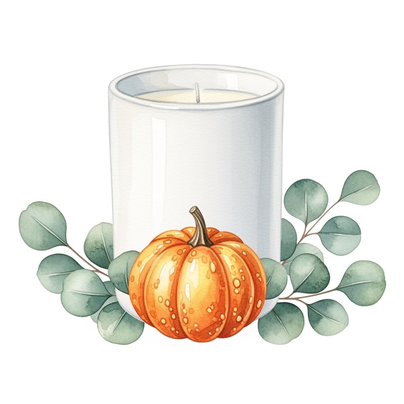 Watercolor Ceramic Candle Clipart