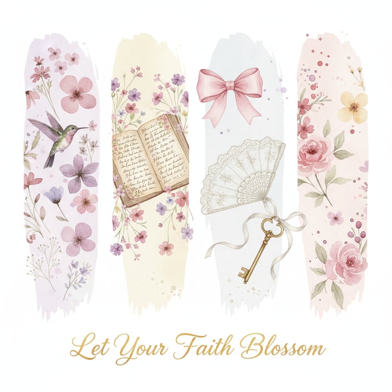 Watercolor Floral Brushstroke Collage