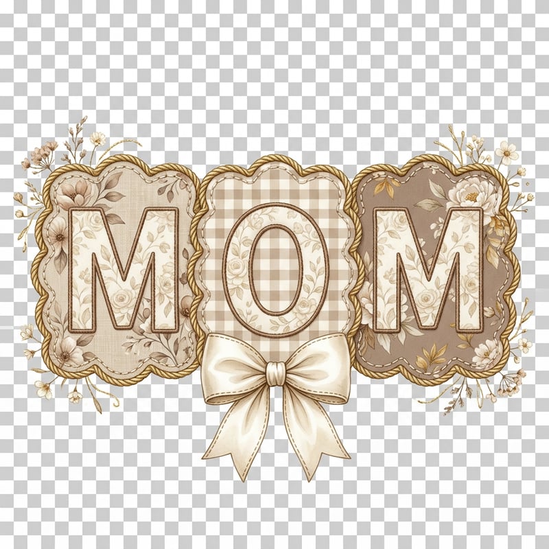 Vintage MOM Patchwork Quilt Design