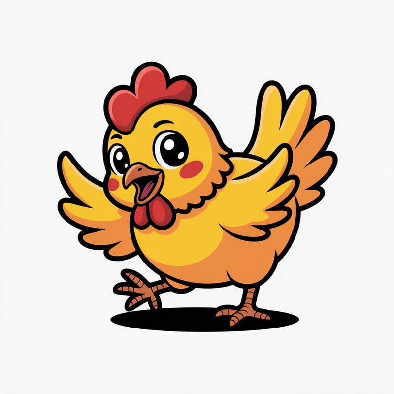 Kawaii Chicken Vector Art