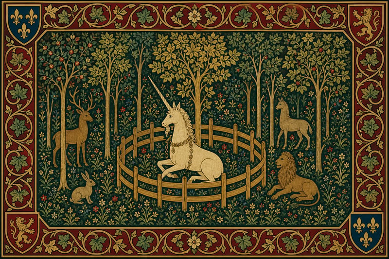 Medieval Woodland Tapestry Design
