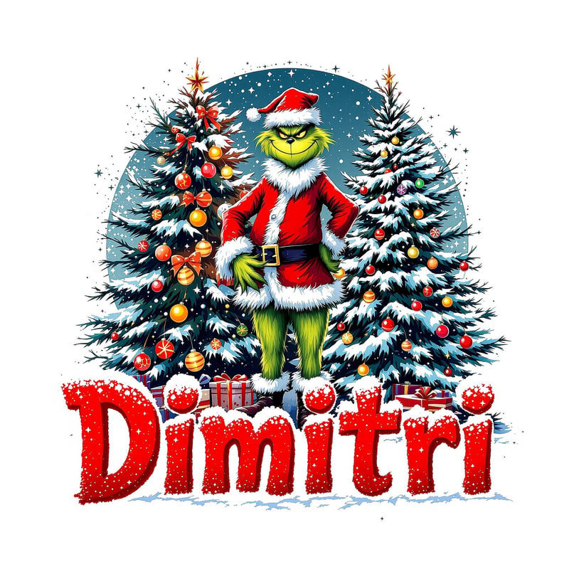 Manly Grinch Santa Christmas Design