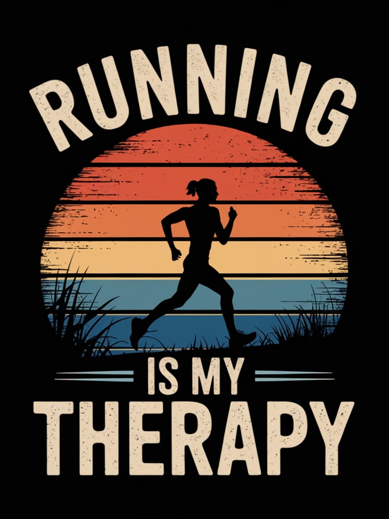 Vintage Runner Silhouette Sunset
