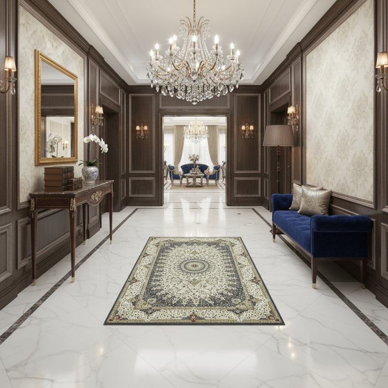 Luxury Entryway with Rectangle Rug