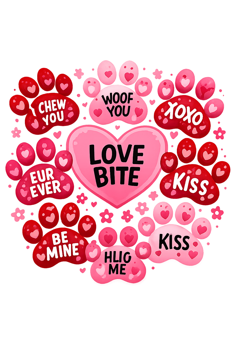 Valentine's Day Paw Print Design