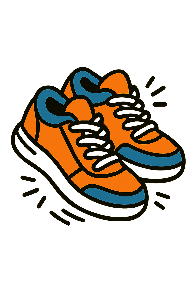 Cartoon Sneakers with Motion Lines