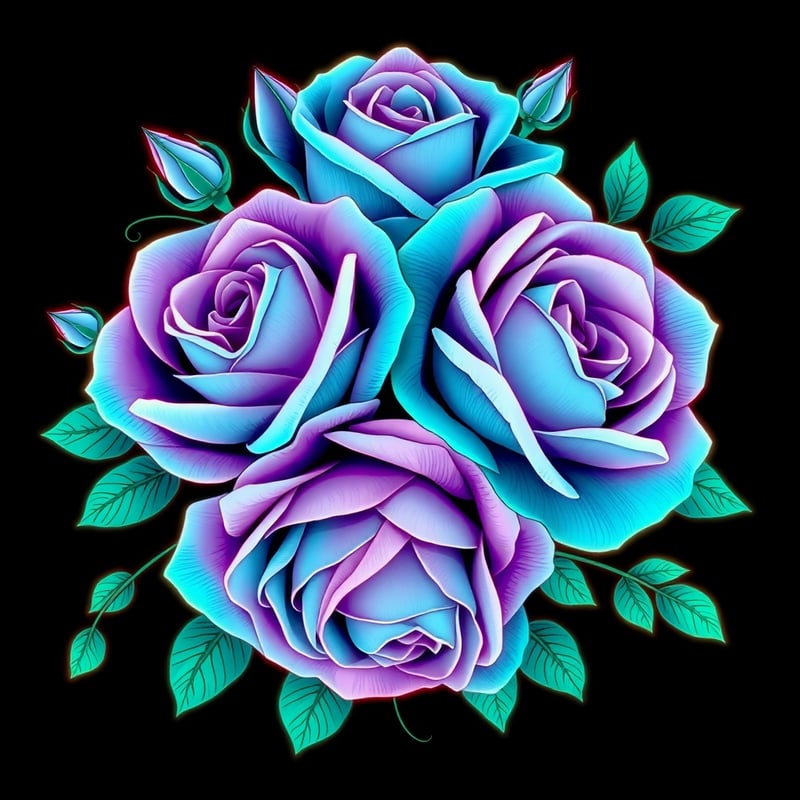 Realistic Tea Roses T-Shirt Design