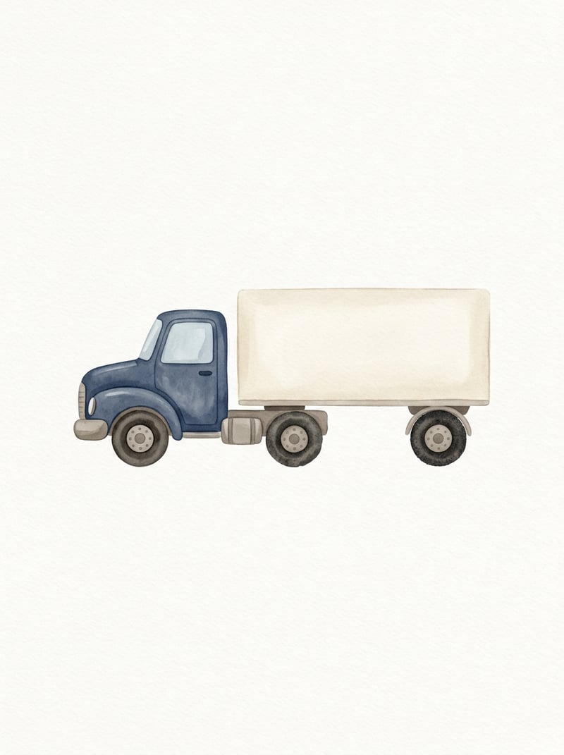 Minimalist Vintage Semi-Truck Nursery Art