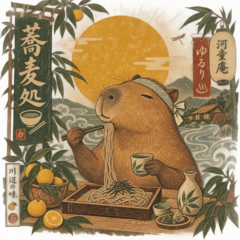Vintage Japanese Capybara Poster