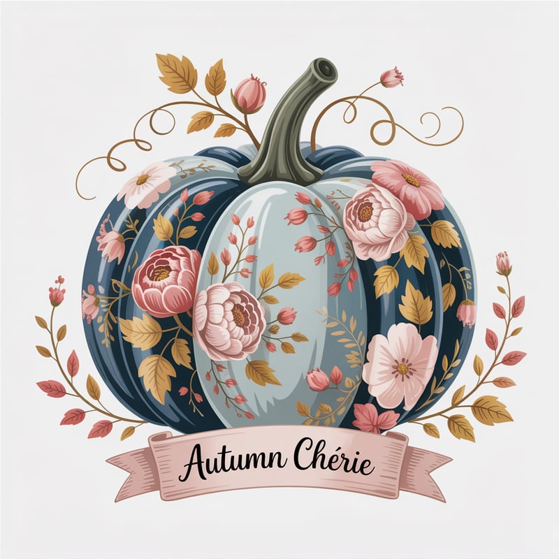 Porcelain Pumpkin with Floral Motifs