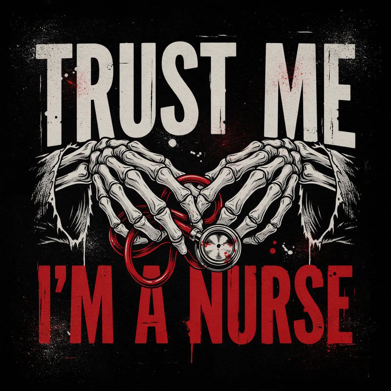 Grunge Nurse Typography Illustration