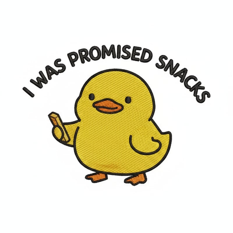 Proud Duck with Snack Embroidery