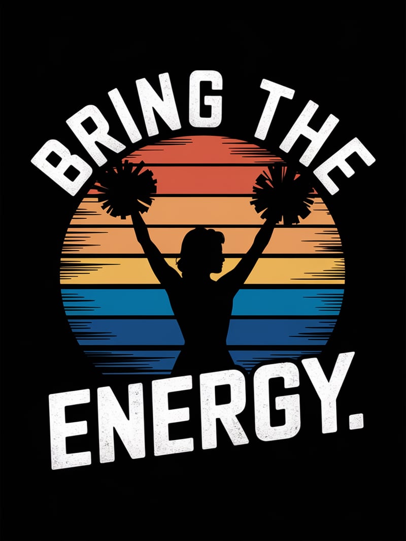 Vintage Cheerleader Silhouette Design