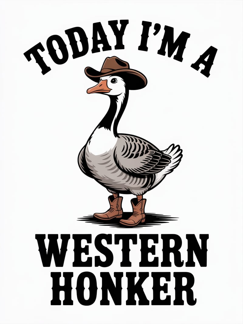 Vintage Goose in Cowboy Outfit