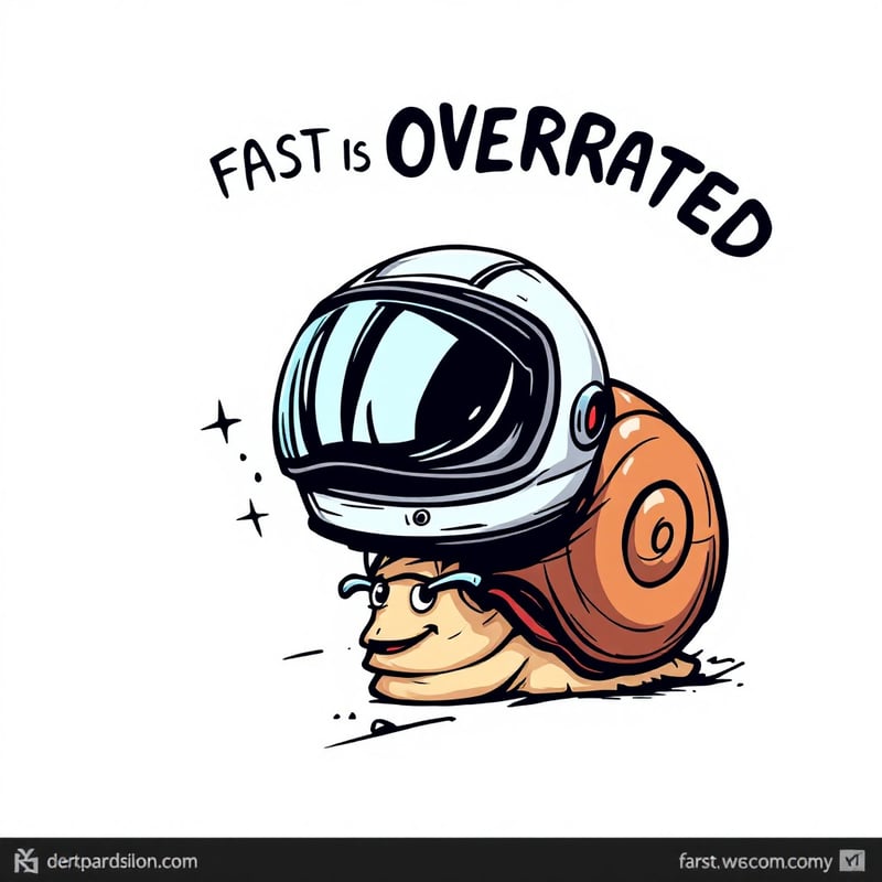 Cartoon Racing Snail with Helmet