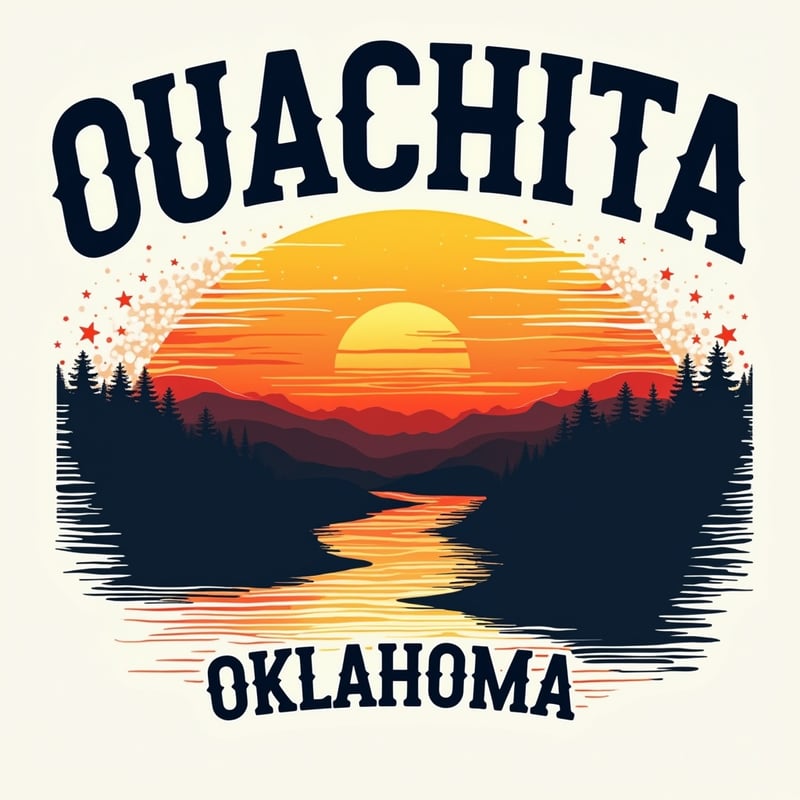 Ouachita Oklahoma Sunset T-Shirt Design