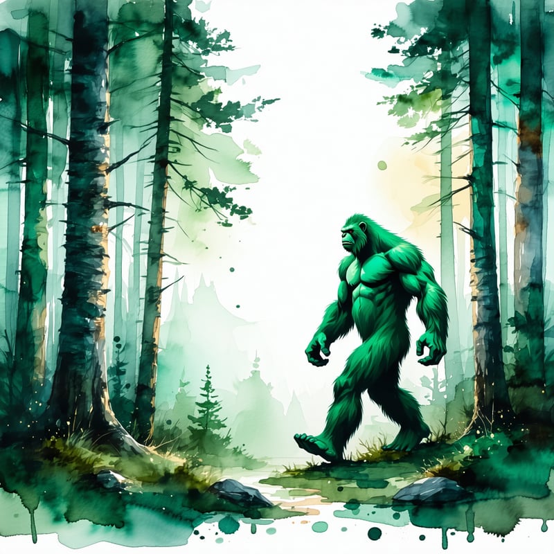 Vibrant Big Foot Watercolor T-Shirt Design