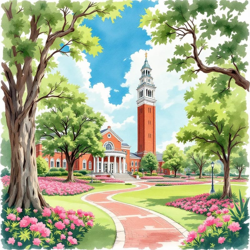 UNC Chapel Hill Ink & Watercolor Art