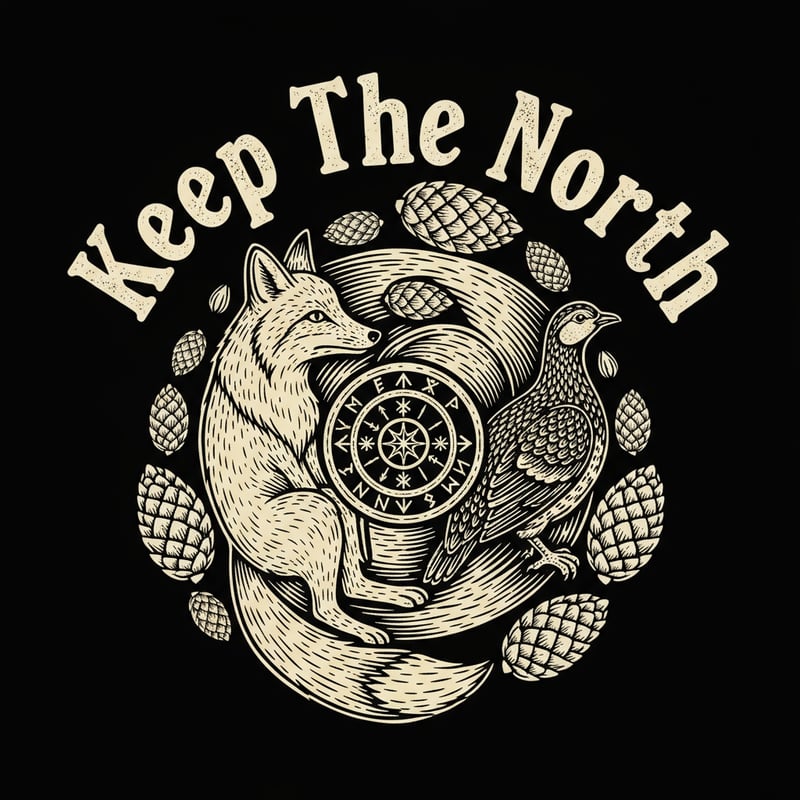 Norse Snow Fox & Ptarmigan T-Shirt Art