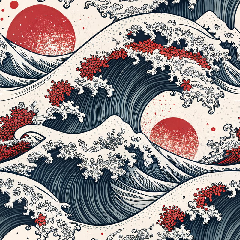 Japanese Street-Style Wave Art