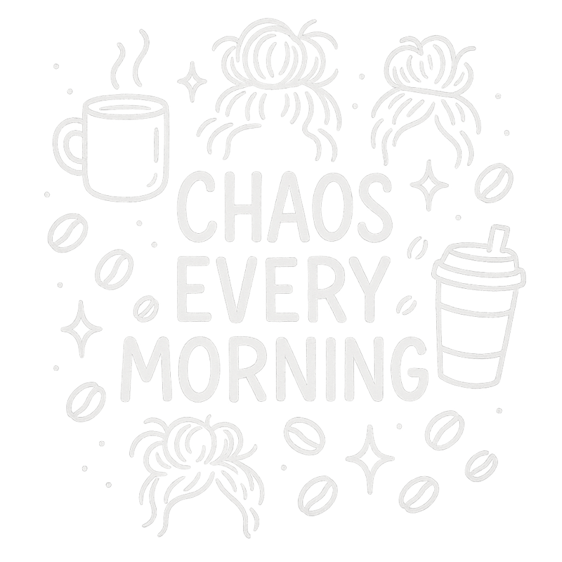 White Line-Art Coffee T-Shirt Design