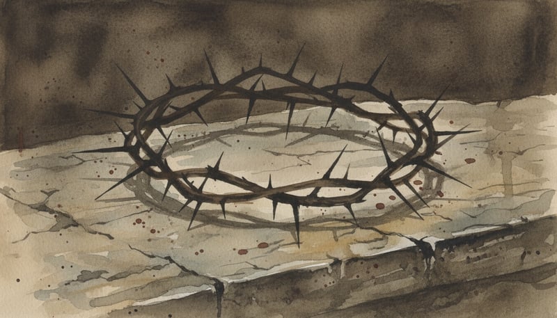 Watercolor Crown of Thorns Artwork