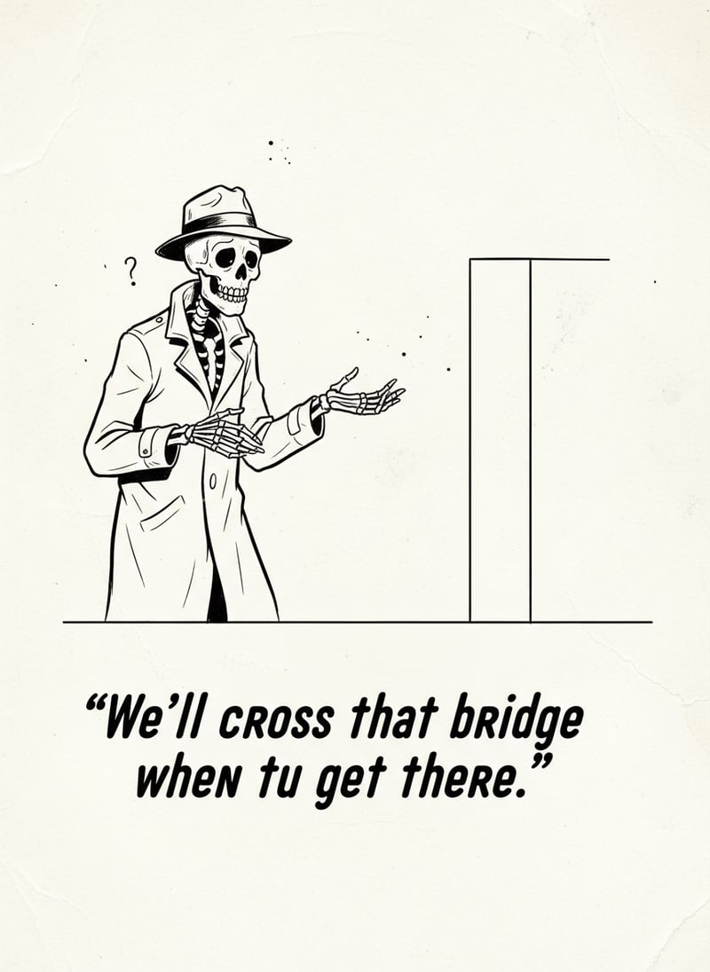 Retro Skeleton Sketch Illustration