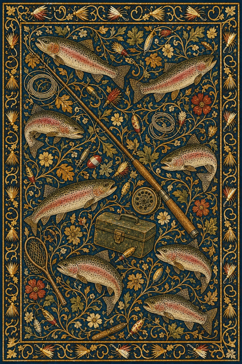 William Morris Style Fishing Pattern