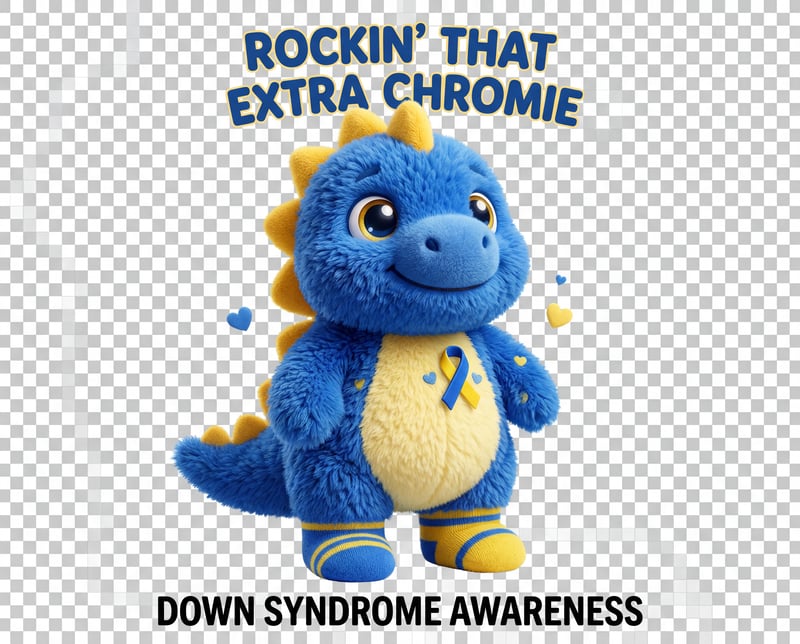 Plush Dinosaur for Down Syndrome Awareness