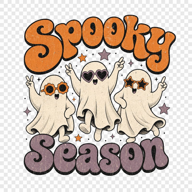 Retro Ghosts Spooky Season Design