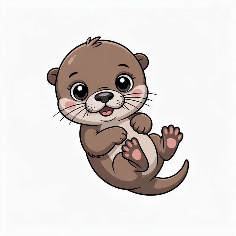 Cute Animated Baby Otter Art