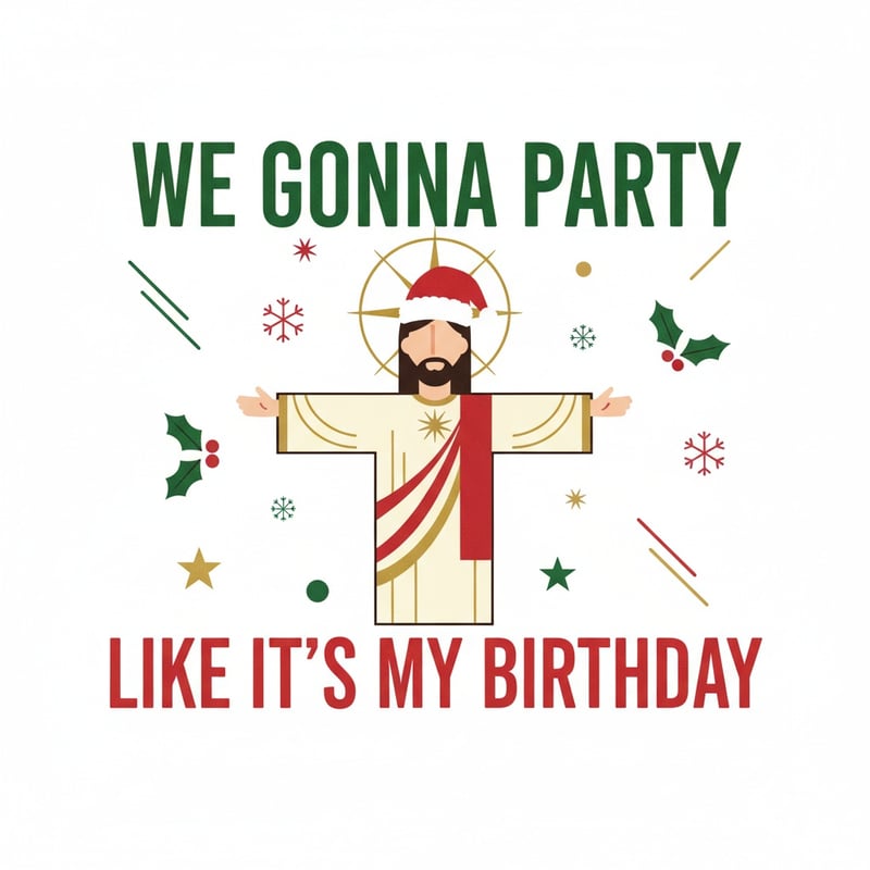 Trendy Christmas Jesus Graphic Design