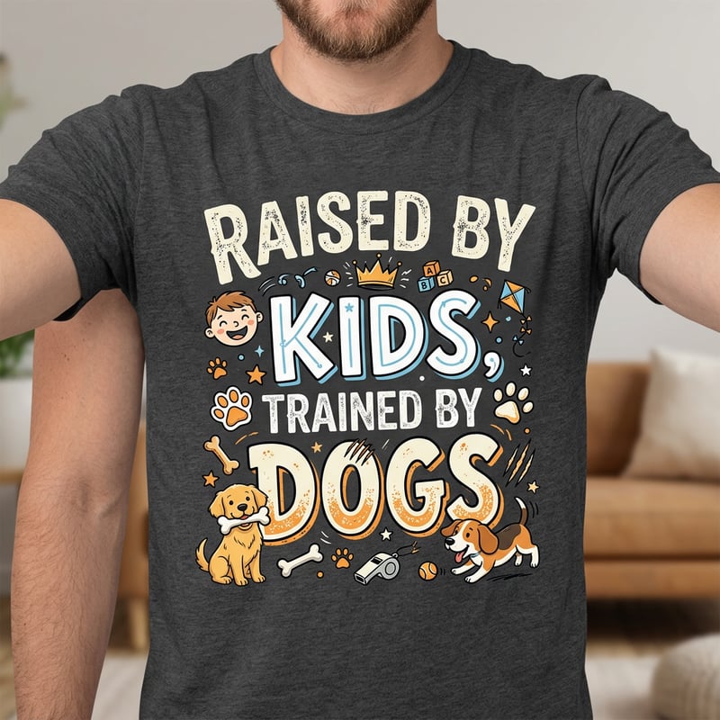 Humorous Kids & Dogs Typography Tee