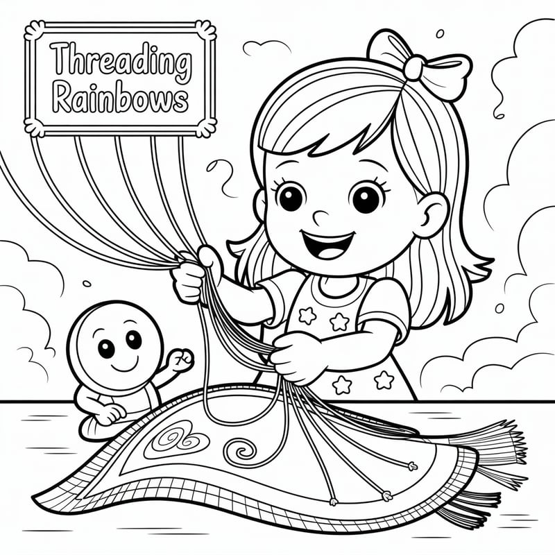 Threading Rainbows Coloring Page