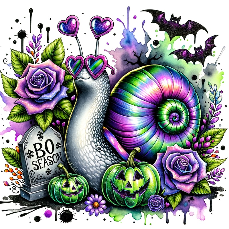 Cute Snail with Halloween Art