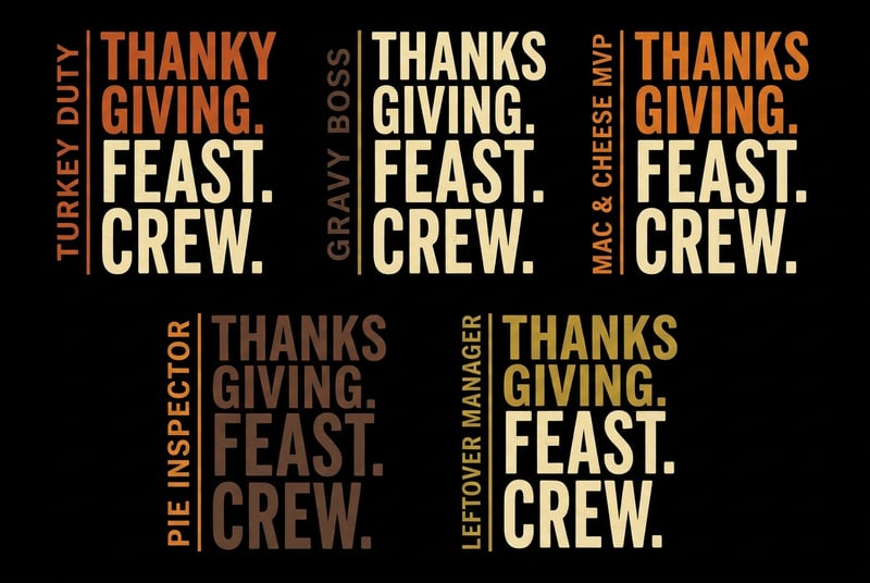 Thanksgiving Food Roles Typography Set