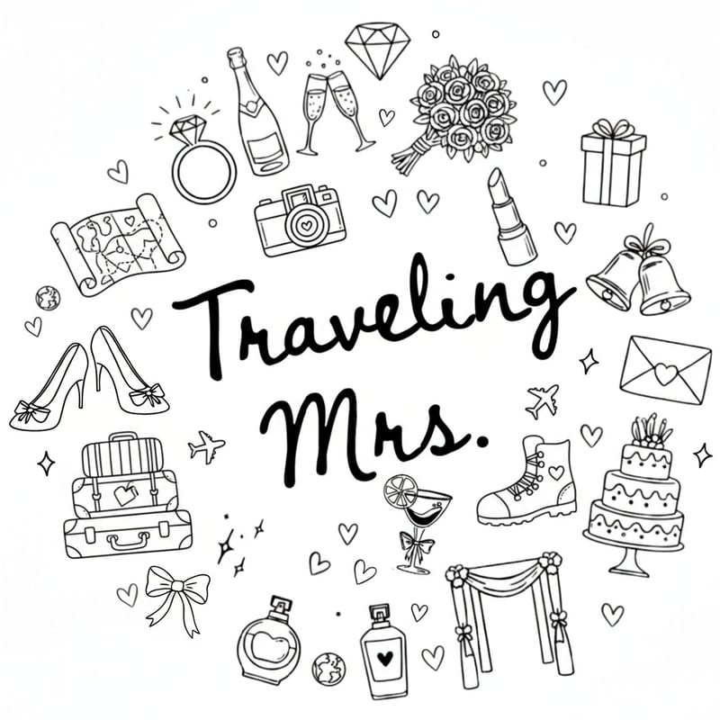 Traveling Mrs. Hand-Drawn Doodle Design
