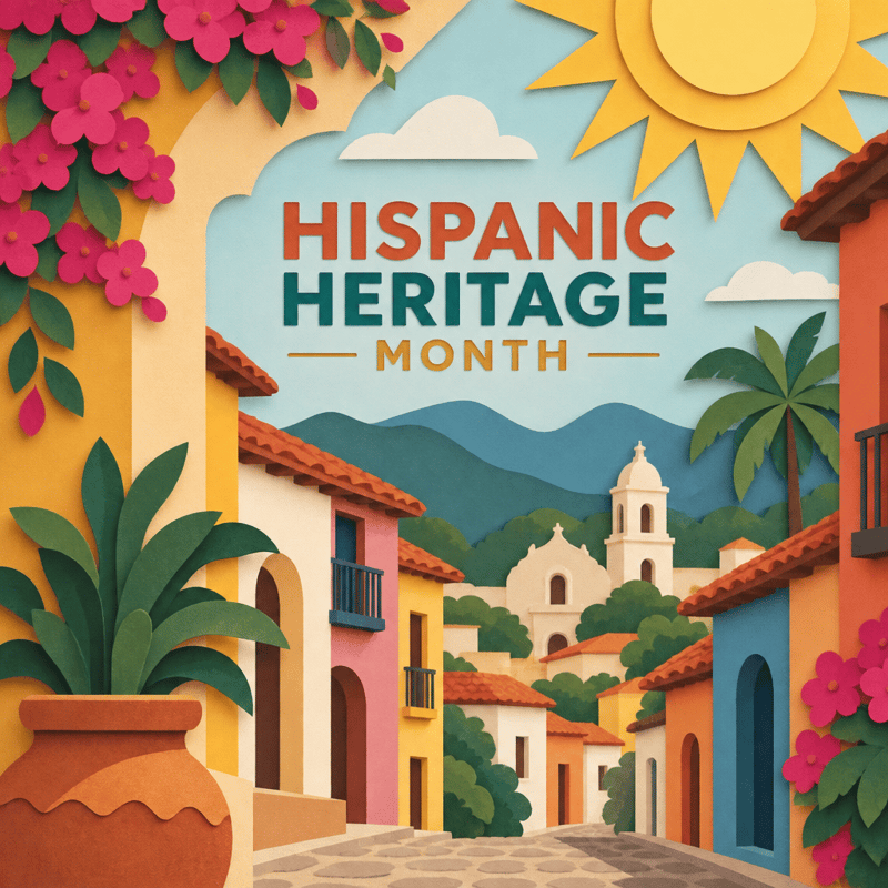 Hispanic Heritage Paper-Cut Illustration