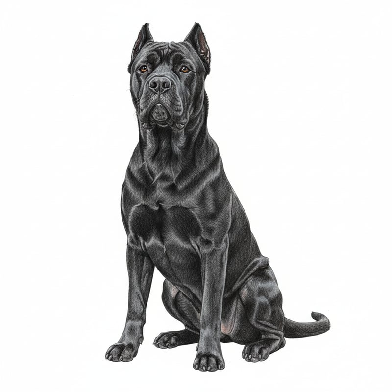 Realistic Cane Corso Drawing