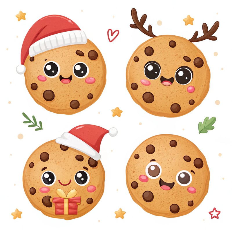 Kawaii Christmas Cookie Characters