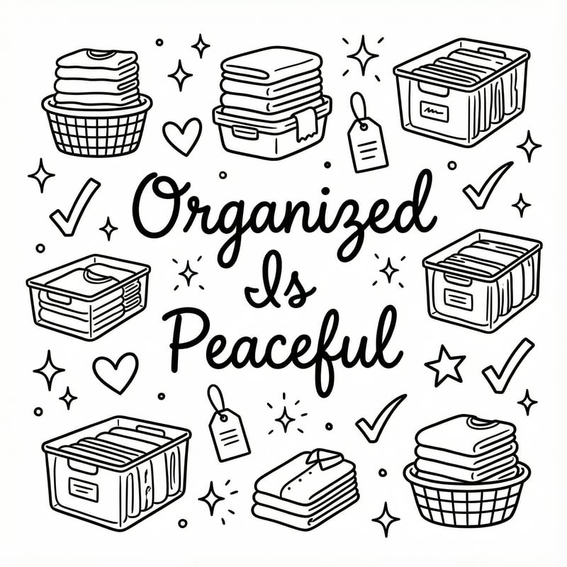 Organized Is Peaceful Monoline Doodle