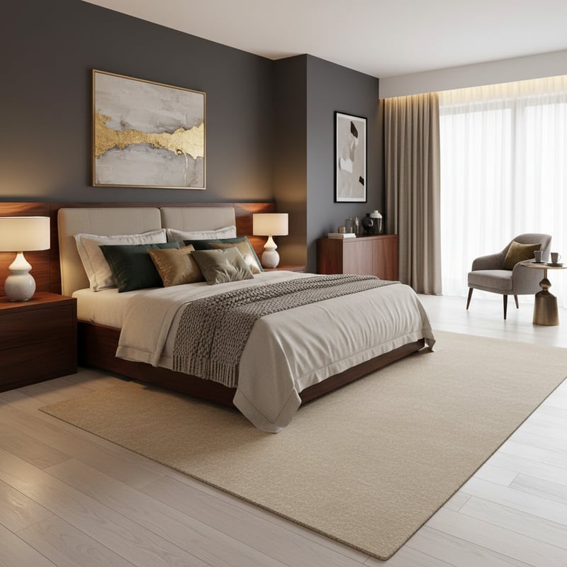 Luxury Adult Bedroom Rug Mockup